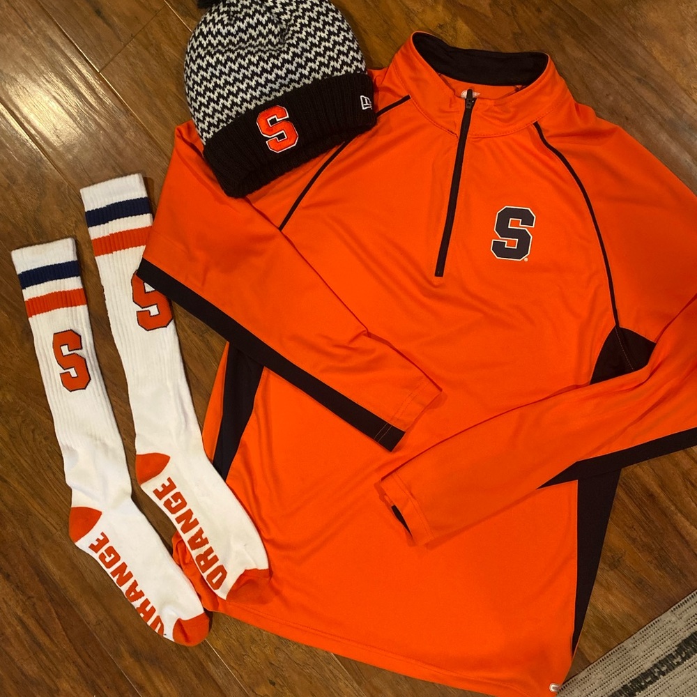 Syracuse 3 piece set. Pullover, winter fleece hat & socks.